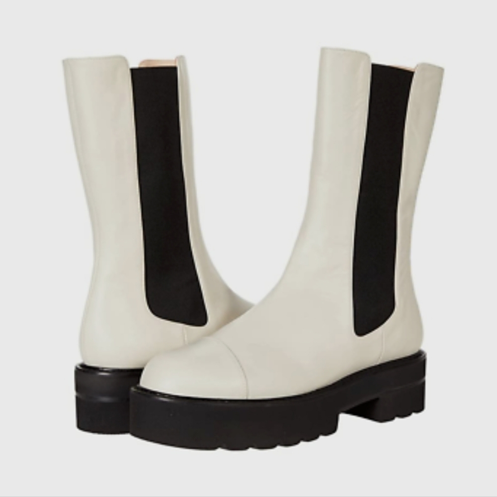 Stuart Weitzman Women's Presley Ultralift Bootie Boot in Oat- size 8